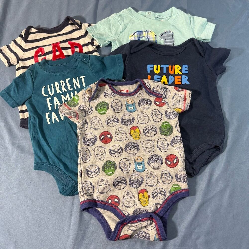 Infant One Piece Jumpsuit  5-Pack Unisex 3-6 Months Multicolor Bundle